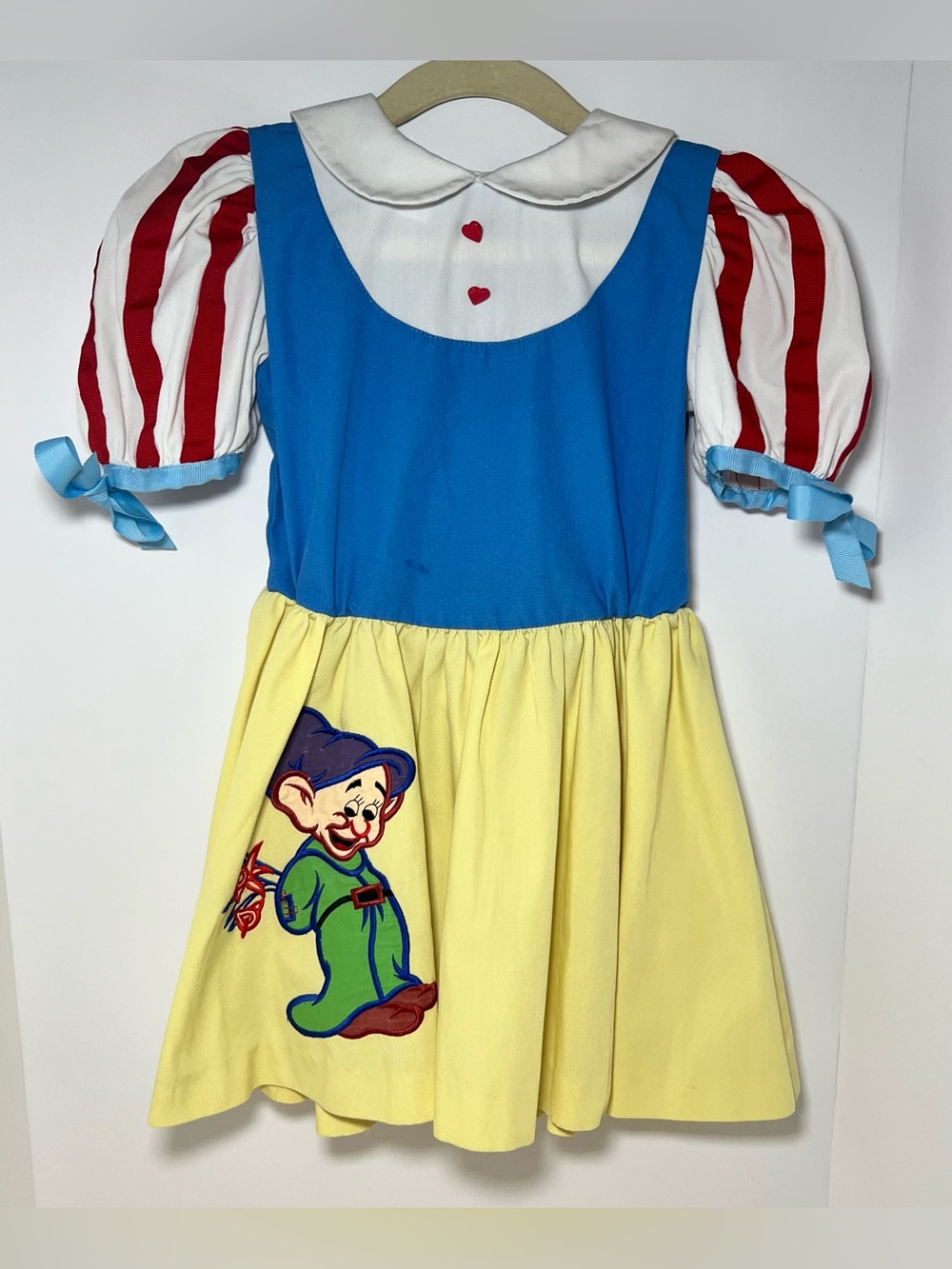 Vintage 80s Snow White Dress Costume Disney Wear Dopey Dwarf Puff Sleeve Rare